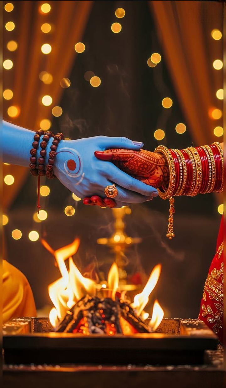 Griha Pravesh housewarming puja ceremony with sacred fire and offerings